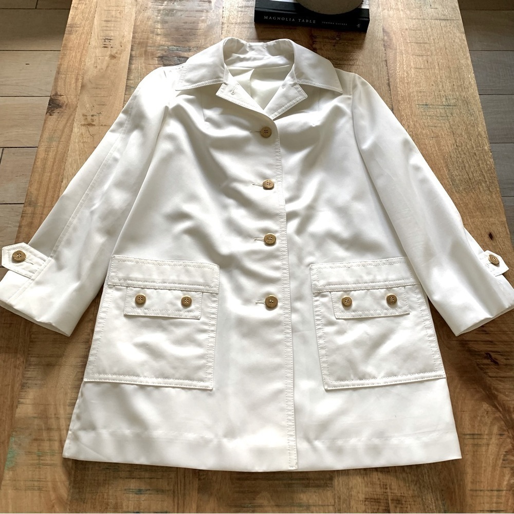 Pier 4 Vintage 70s Fashioned Outer Wear White Swing Coat Size Large - Picture 5 of 15